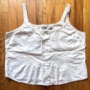 Sandila Pleated Button Down Crop Tank Size M